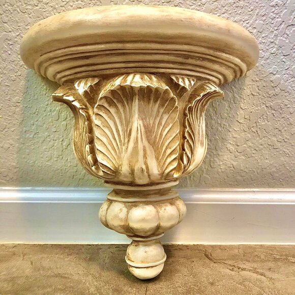 NWT ALEXANDRA'S ACCENTS Pair Coordinating Baroque Wall Sconces Shelves - Picture 3 of 5